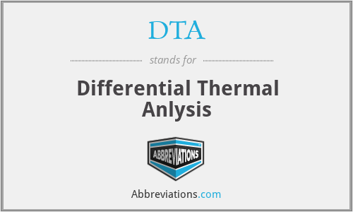 DTA - Differential Thermal Anlysis