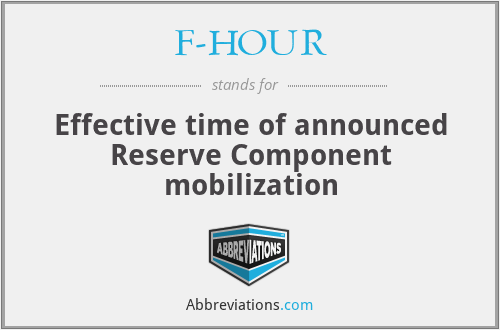 F-HOUR - Effective time of announced Reserve Component mobilization