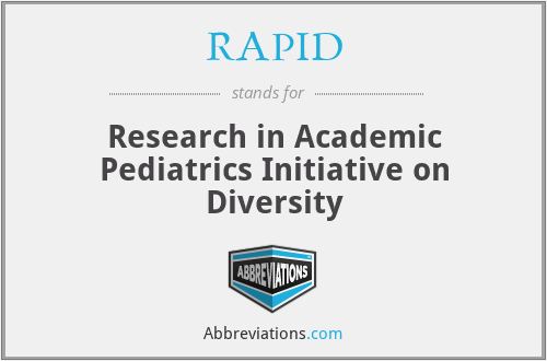 RAPID - Research in Academic Pediatrics Initiative on Diversity