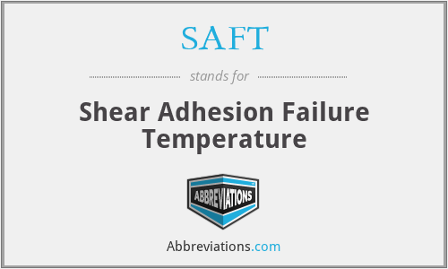 SAFT - Shear Adhesion Failure Temperature