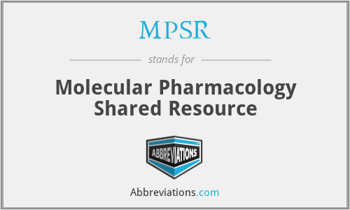 MPSR - Molecular Pharmacology Shared Resource