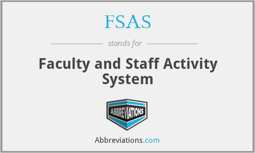 FSAS - Faculty and Staff Activity System