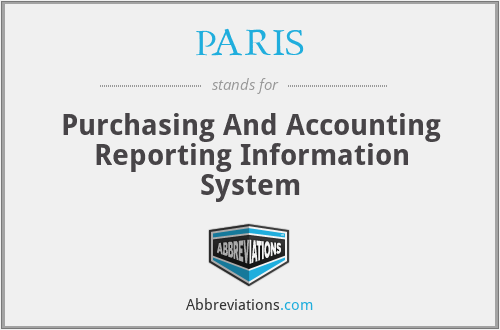 PARIS - Purchasing And Accounting Reporting Information System