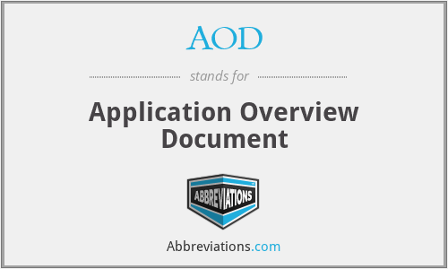 AOD - Application Overview Document