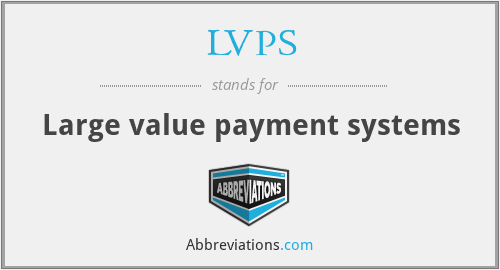 LVPS - Large value payment systems