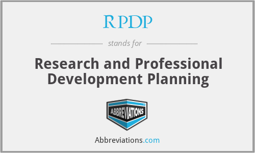 RPDP - Research and Professional Development Planning