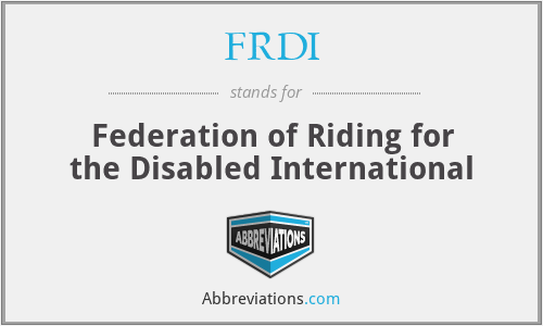 FRDI - Federation of Riding for the Disabled International