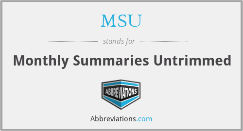 MSU - Monthly Summaries Untrimmed