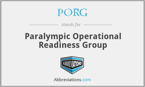 PORG - Paralympic Operational Readiness Group