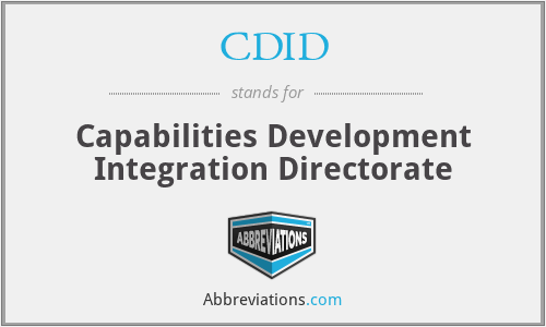 CDID - Capabilities Development Integration Directorate