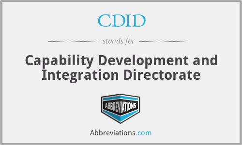 CDID - Capability Development and Integration Directorate
