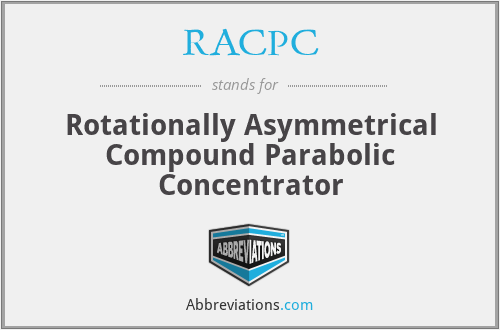 RACPC - Rotationally Asymmetrical Compound Parabolic Concentrator