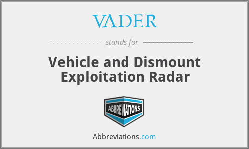 VADER - Vehicle and Dismount Exploitation Radar