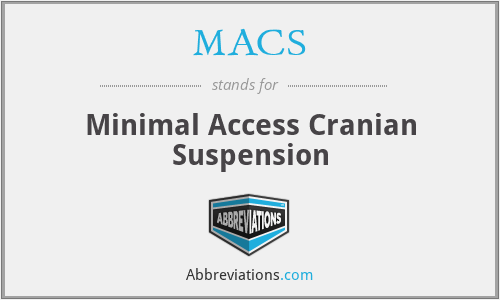 MACS - Minimal Access Cranian Suspension