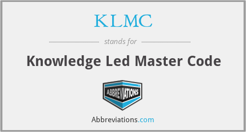 KLMC - Knowledge Led Master Code