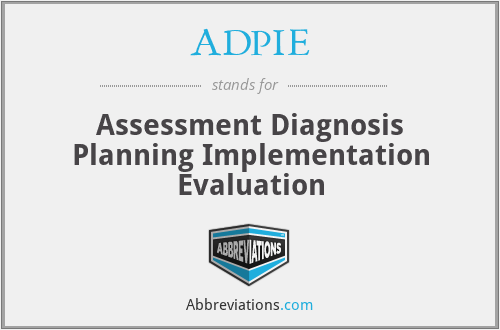 ADPIE - Assessment Diagnosis Planning Implementation Evaluation