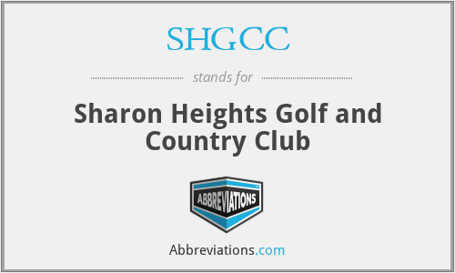 SHGCC - Sharon Heights Golf and Country Club