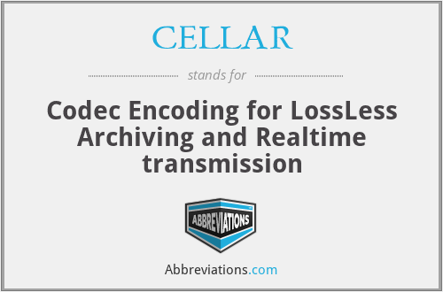 CELLAR - Codec Encoding for LossLess Archiving and Realtime transmission