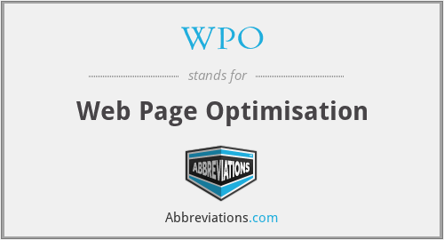WPO - Web Page Optimisation