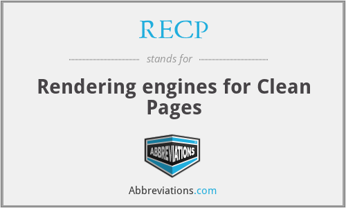 RECP - Rendering engines for Clean Pages