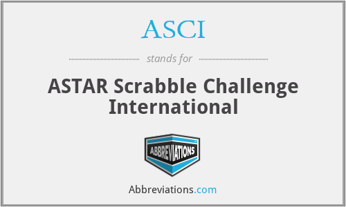 ASCI - ASTAR Scrabble Challenge International