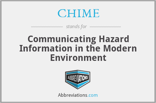CHIME - Communicating Hazard Information in the Modern Environment