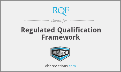 RQF - Regulated Qualification Framework