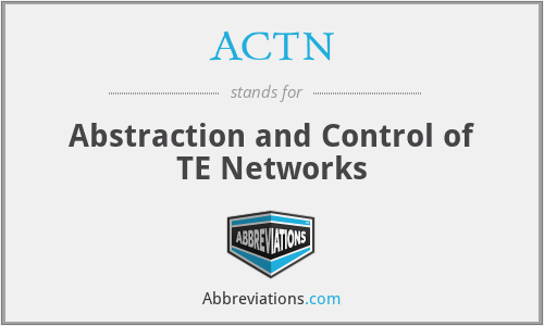ACTN - Abstraction and Control of TE Networks