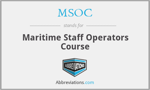 MSOC - Maritime Staff Operators Course