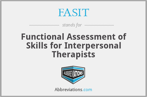 FASIT - Functional Assessment of Skills for Interpersonal Therapists