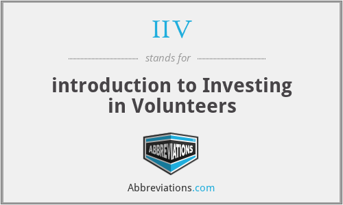 IIV - introduction to Investing in Volunteers