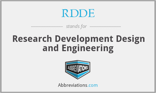 RDDE - Research Development Design and Engineering