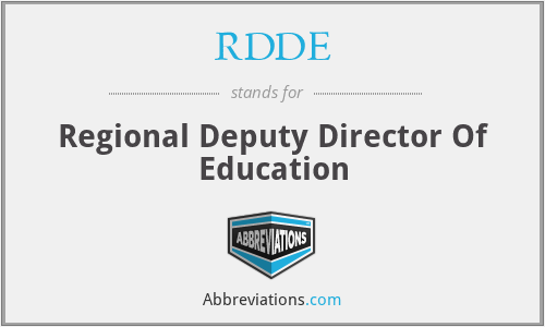 RDDE - Regional Deputy Director Of Education