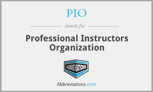 PIO - Professional Instructors Organization