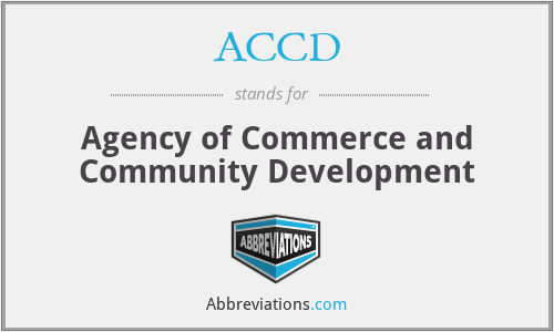 ACCD - Agency of Commerce and Community Development