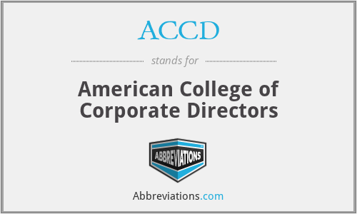 ACCD - American College of Corporate Directors
