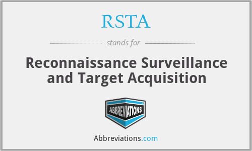 RSTA - Reconnaissance Surveillance and Target Acquisition