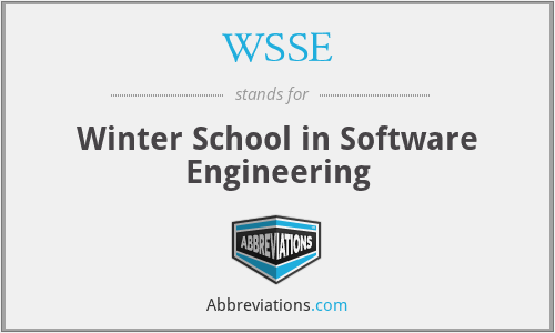 WSSE - Winter School in Software Engineering