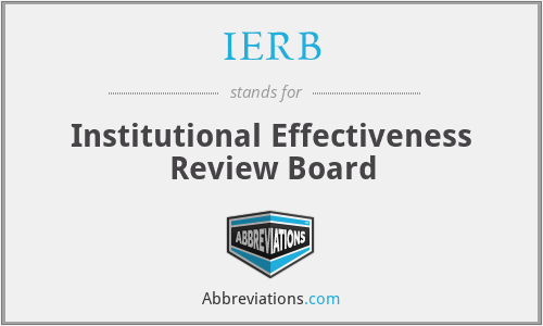 IERB - Institutional Effectiveness Review Board
