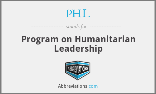 PHL - Program on Humanitarian Leadership