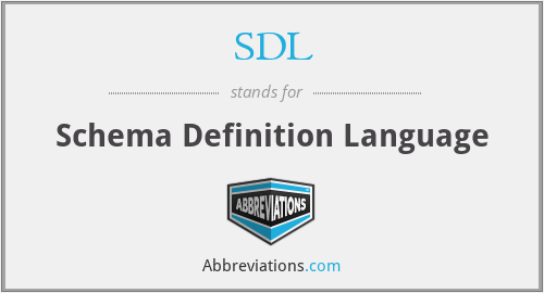 SDL - Schema Definition Language