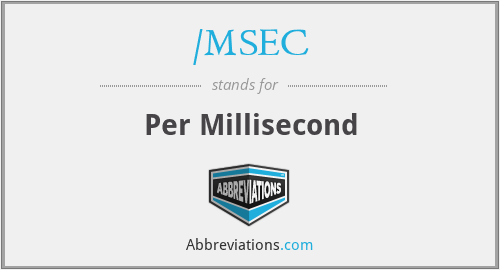 /MSEC - Per Millisecond