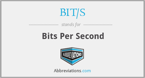 BIT/S - Bits Per Second