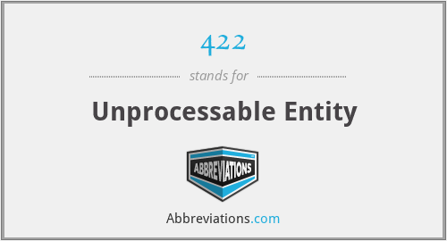 422 - Unprocessable Entity