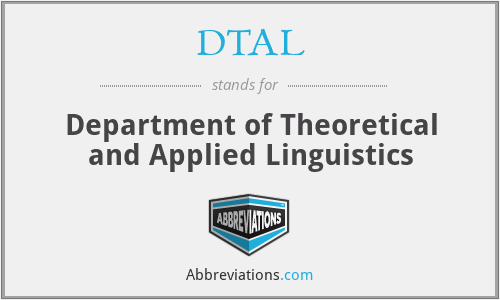 DTAL - Department of Theoretical and Applied Linguistics