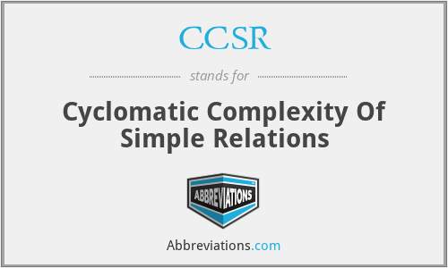 CCSR - Cyclomatic Complexity Of Simple Relations
