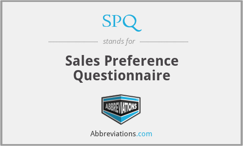 SPQ - Sales Preference Questionnaire
