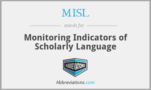 MISL - Monitoring Indicators of Scholarly Language