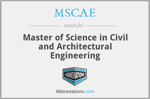 MSCAE - Master of Science in Civil and Architectural Engineering