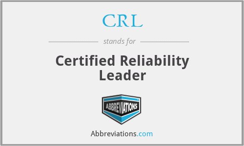 CRL - Certified Reliability Leader